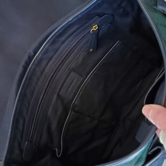 Lochcarron Scottland Black Watch Modern Tartan Satchel Bag, Leather, EUC - Picture 11 of 13